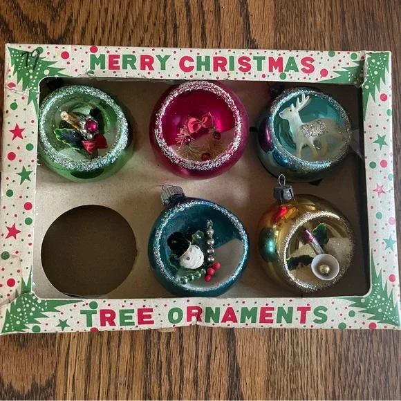 Vintage Kitschy Christmas Boxed Diorama Indent Ornament Collection❤️🎄 - Picture 10 of 16